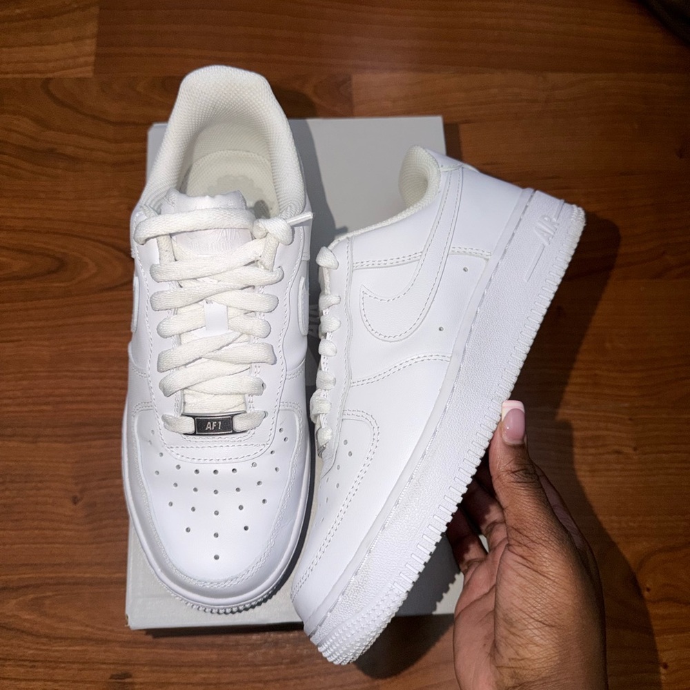Nike All-White Low Top Leather Sneakers
